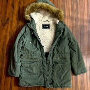 Olive green winter coat